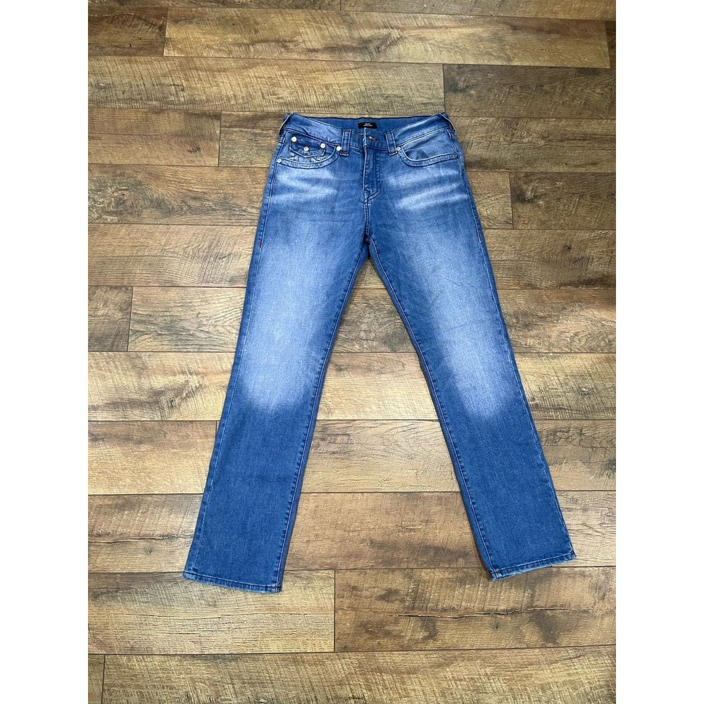 NWOT True Religion Ricky Relaxed Straight Blue Jeans 32 *Never Worn Bought New* - Picture 2 of 5